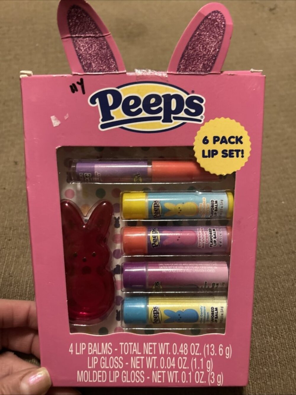 Peeps 6 Pack Lip Set 4 Lip Balms Lip Gloss Bunny Molded Lip Gloss New 2025